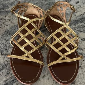 Size 8 Tory Burch Amalie Gold Metallic sandal